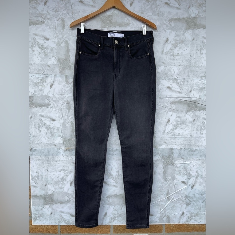 AYR The Riser Super Soft Skinny Black/Gray High Rise Jeans size 32x28